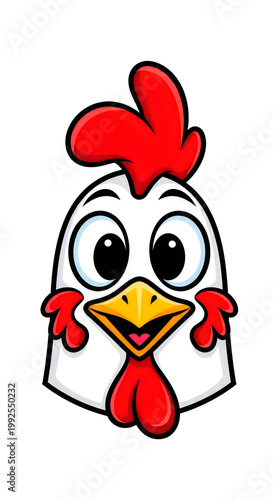 A cartoon chicken with a big smile