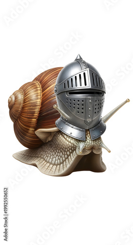 Snail in knight armor with sword