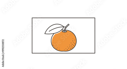 Simple Orange Fruit with Leaf Icon