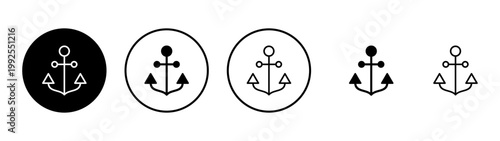 Anchor icon vector. Anchor sign and symbol. Anchor marine icon.