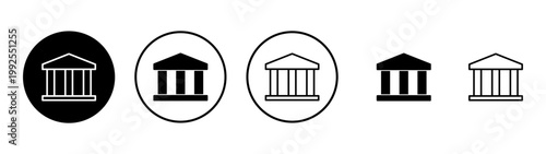 Bank icon vector. Bank sign and symbol, museum, university