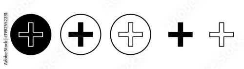 Plus icon vector. Add plus sign and symbol