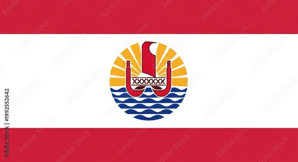 Obraz premium French Polynesia Flag - Symbol of Culture and Identity.