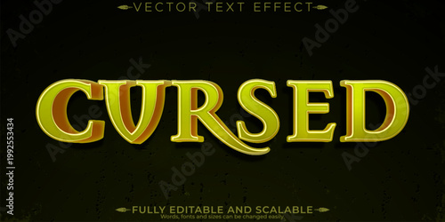 Halloween monster text effect, editable horror and scary text style