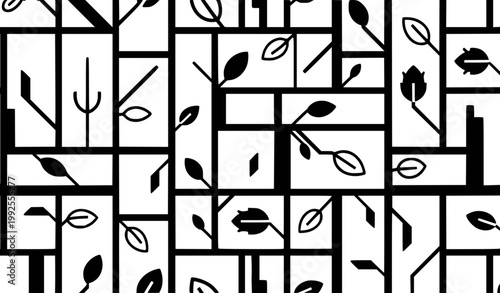 Modern geometric autumn abstract shapes seamless vector pattern for contemporary graphic design