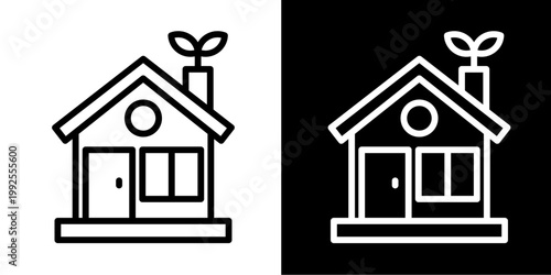 Greenhouse Icon Set White Style Collection