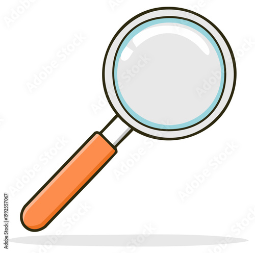 Cartoon Magnifying Glass Tool For Zoom and Search Flat Vector Design