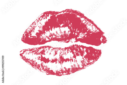 Lipstick kiss mark Romantic lip print Imprint of lips kiss Sexy lips makeup Female mouth Love symbol Design element for beauty fashion poster Valentines Day wedding