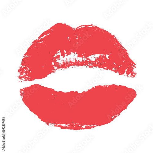 Lipstick kiss mark Romantic lip print Imprint of lips kiss Sexy lips makeup Female mouth Love symbol Design element for beauty fashion poster Valentines Day wedding
