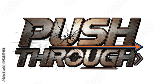 A vintage word in wood type with stained ink and grunge grain texture isolated on white for retro letterpress printing typography