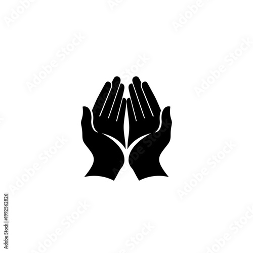 Open Hands Praying Silhouette Icon