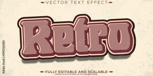 Retro sticker text effect, editable 70s and 80s text style