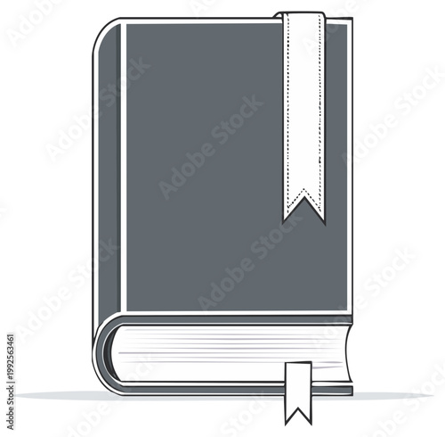 Illustrated book with bookmarks, reading and literature concept