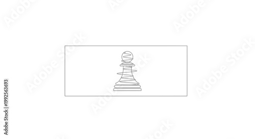 Abstract Chess Pawn Line Art - Minimalist Strategy Concept