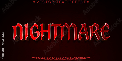 Halloween monster text effect, editable horror and scary text style