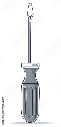 Flathead Screwdriver Tool Vector Illustration for Construction DIY Projects
