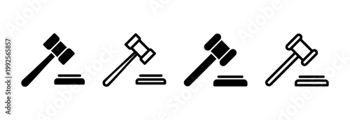 Gavel icon vector illustration. judge gavel sign and symbol. law icon. auction hammer
