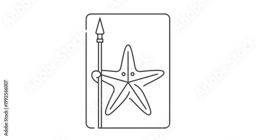 Starfish Warrior Icon: Nautical Symbol of Strength and Marine Life