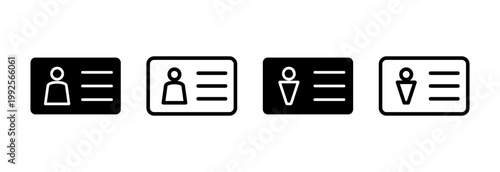 License icon vector illustration. ID card icon. driver license, staff identification card