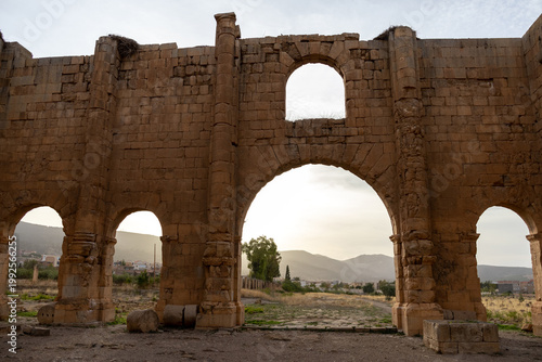 Sunset over the Lambaesis Roman military ruins — looking back at the site