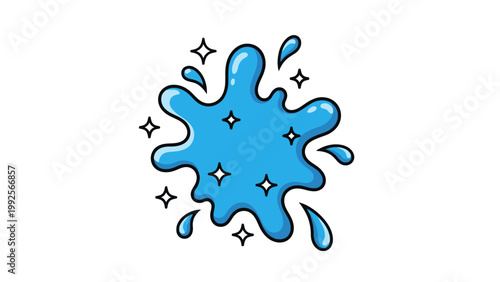 Blue Liquid Splash Droplet.