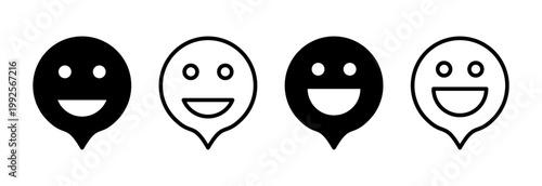 smile icon vector illustration. smile emoticon icon. feedback sign and symbol