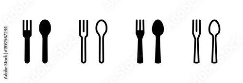 spoon and fork icon vector illustration. spoon, fork and knife icon vector. restaurant sign and symbol