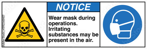 Safety Sign Notice Wear Mask ...