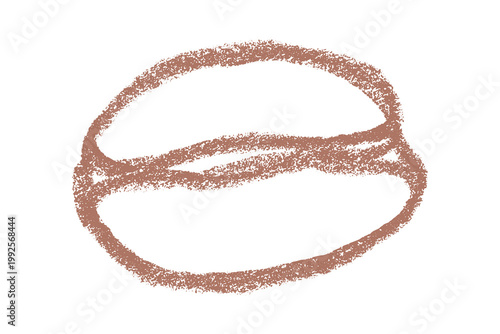 Hand drawn fresh roasted coffee bean Arabica robusta seed doodle Single element for print, web, design, decor