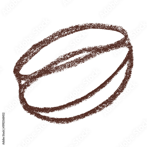 Hand drawn fresh roasted coffee bean Arabica robusta seed doodle Single element for print, web, design, decor