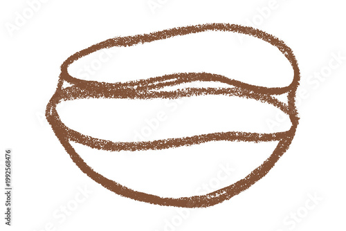 Hand drawn fresh roasted coffee bean Arabica robusta seed doodle Single element for print, web, design, decor