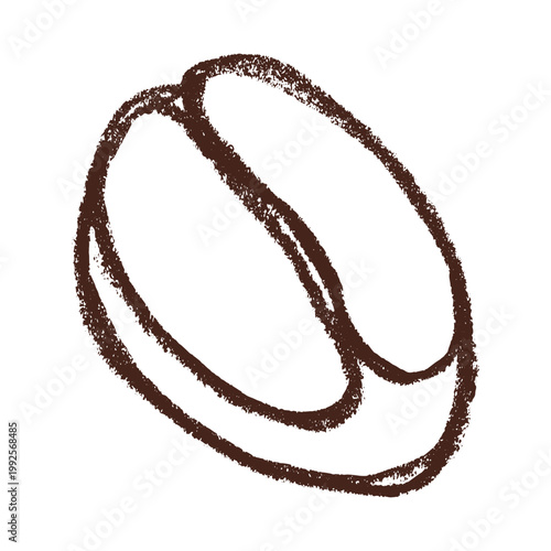 Hand drawn fresh roasted coffee bean Arabica robusta seed doodle Single element for print, web, design, decor