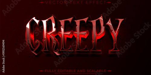 Halloween monster text effect, editable horror and scary text style