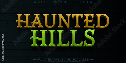 Halloween monster text effect, editable horror and scary text style