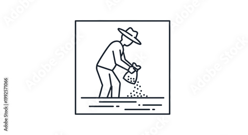 Farmer sowing seeds in a field, agriculture, farming, organic, growth, nature, rural, outdoor