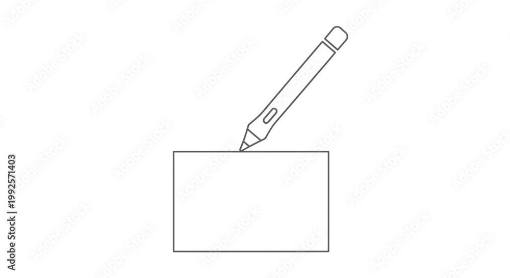 Naklejka premium Digital Pen Writing on Blank Paper - Concept of Creativity, Ideas, and Digital Art