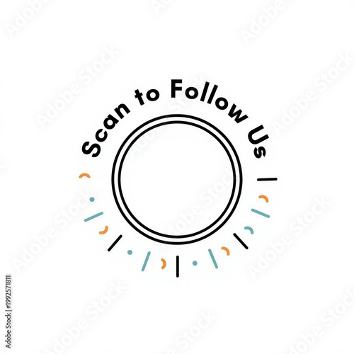 Clean Scan to Follow Us Label Design for Social Media Marketing and Digital Promotion