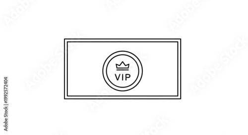 VIP Access Card Icon with Crown Symbol, Exclusive Membership Concept