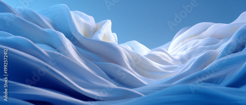 Abstract art of blue wave texture - Generative AI
