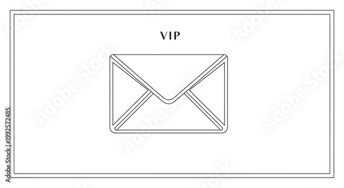 VIP Mail Envelope Icon with Text - Exclusive Communication Concept