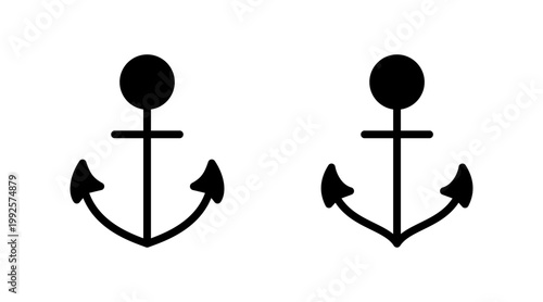Anchor icon set vector. Anchor sign and symbol. Anchor marine icon.