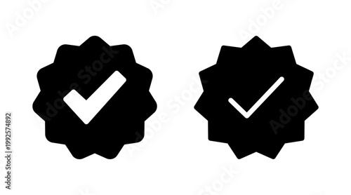 Approved icon set vector. Certified Medal Icon