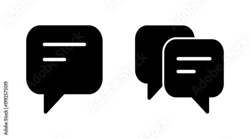 Chat icon set vector. speech bubble sign and symbol. comment icon. message