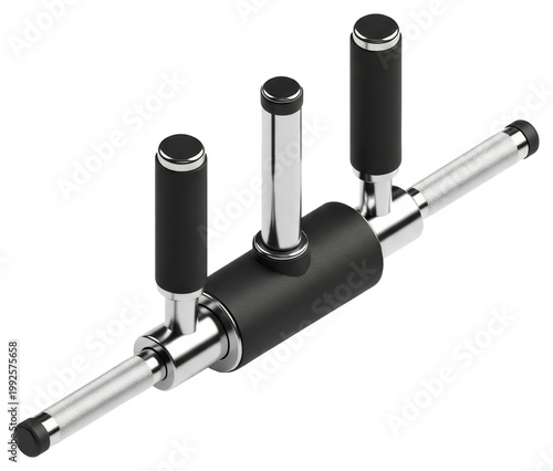 Professional multi grip gym handle bar isolated with transparent background