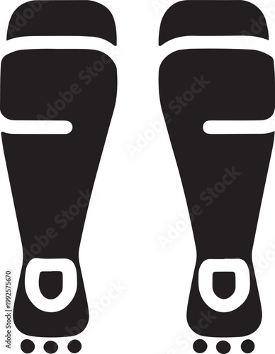 Pair of Protective Shin Guards for Sports Protection Isolated Vector Graphic Illustration Icon