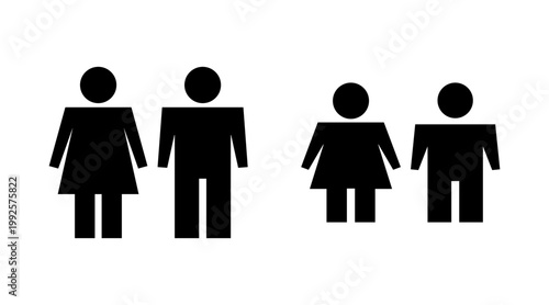 Man and woman icon set vector. male and female sign and symbol. Girls and boys