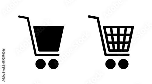 Shopping icon set vector. Shopping cart sign and symbol. Trolley icon