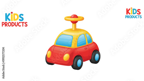 Red Toy Car with UFO.