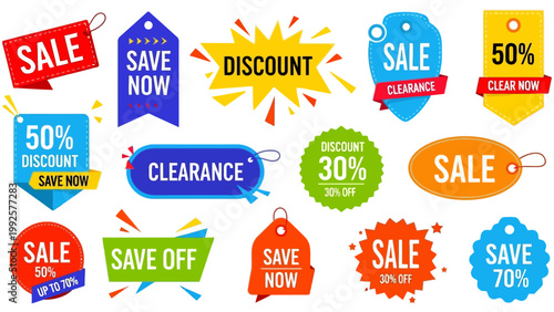 Sale Discount Tags Collection.