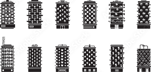 Collection of various metal lanterns and lamp designs